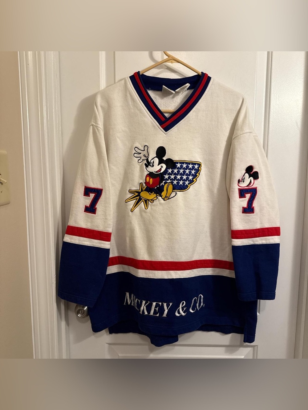 vintage 1990s Disney Mickey Mouse hockey jersey